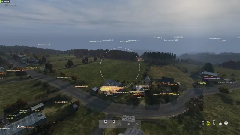 DayZ cheat menu with aim FOV and 2D radar settings