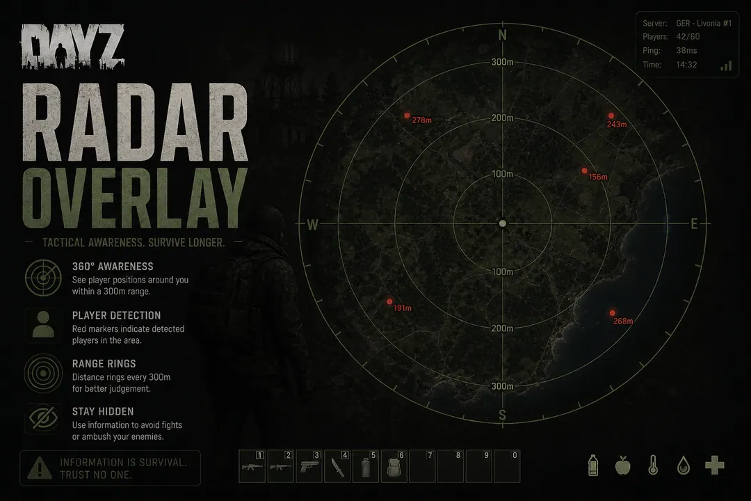 External DayZ overlay architecture with separate HUD window
